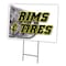 Signmission Rims & Tires Yard Sign & Stake outdoor plastic coroplast window, C-2436 Rims & Tires C-2436 Rims & Tires - alternate 1